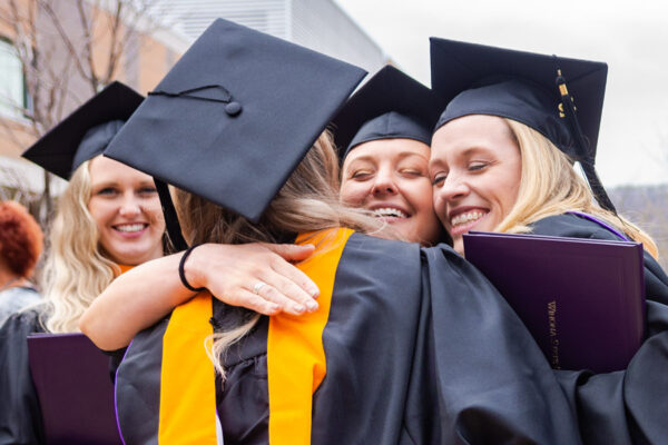 WSU students celebrating graduation.