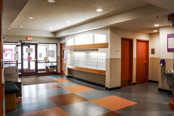 A mail area in East Lake Apartments.